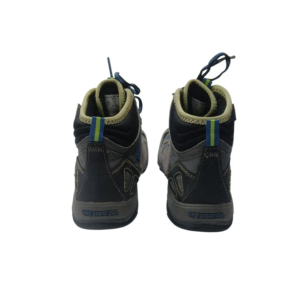 Merrell Capra Mid WTPF Hiking Boots Boys 2M Grey Blue Waterproof MC54635